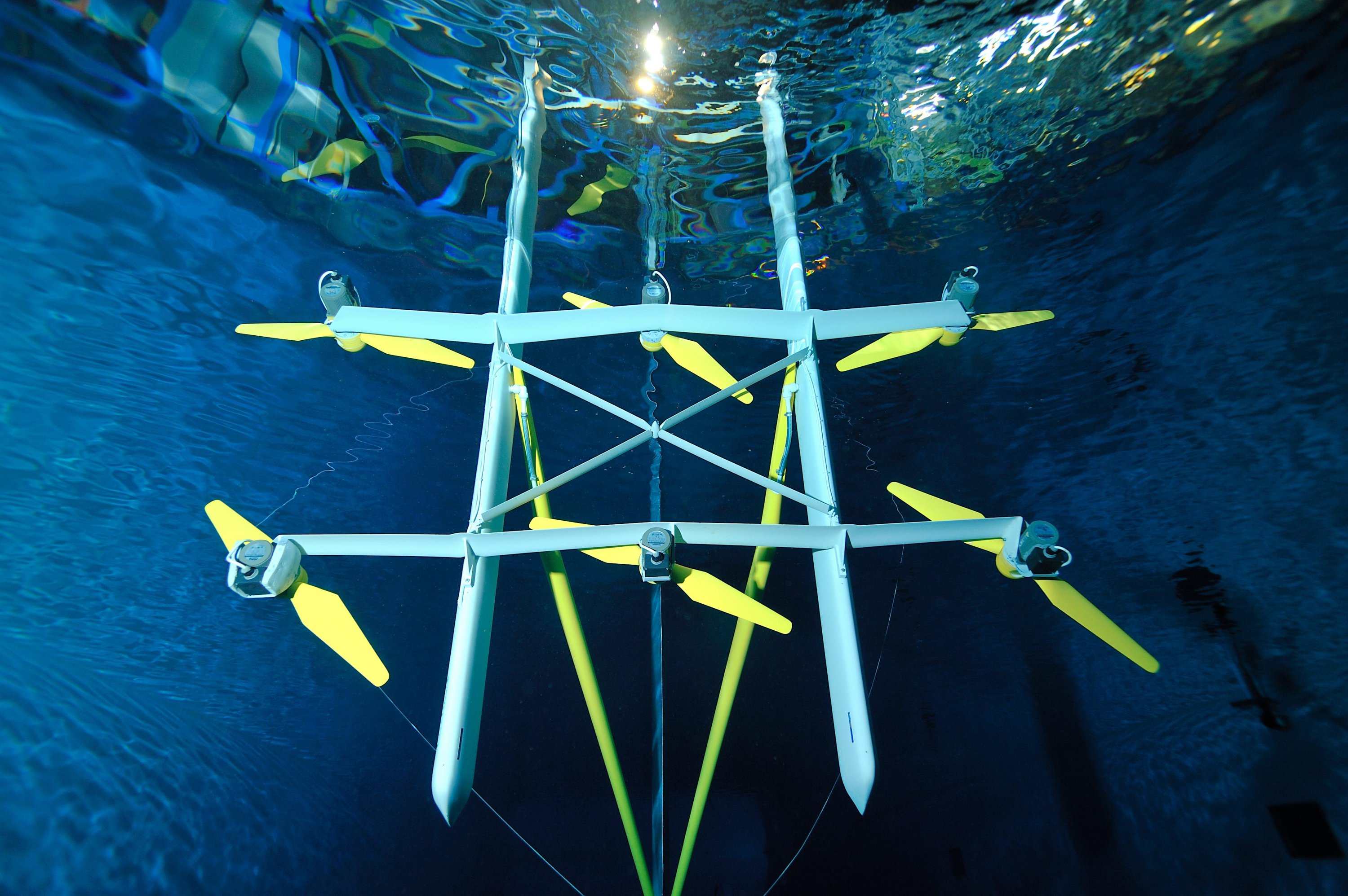 TIDAL STREAM hydroturbine prototype under test at the Ifremer Brest research basin