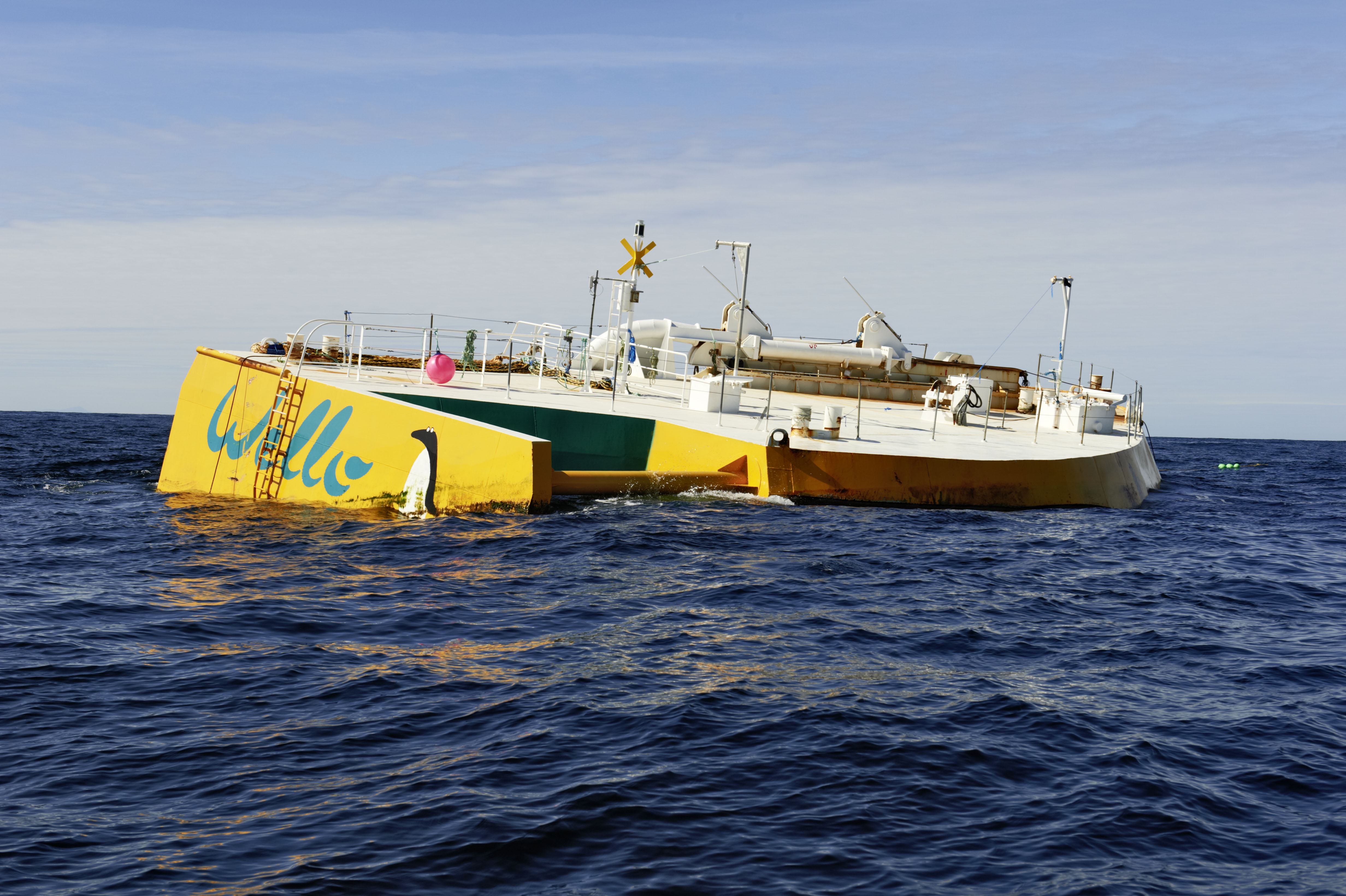 Wello Oy's Penguin 500 kW wave energy converter deployed at the European Marine Energy Centre, Orkney